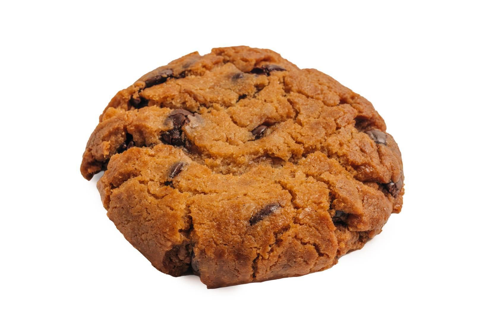 Chocolate chip cookie made without animal products and without gluten.