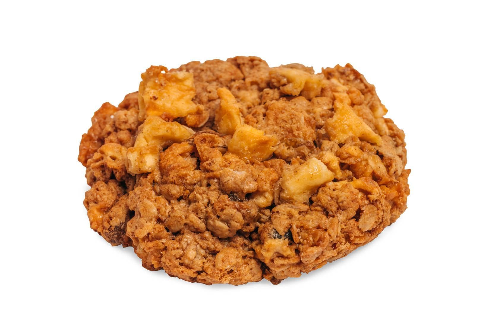 Oatmeal cookie made with chunks of apple.